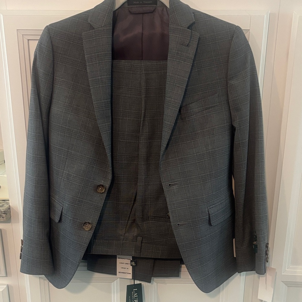 Polo by Ralph Lauren Kids Gray Checkered Suit Set